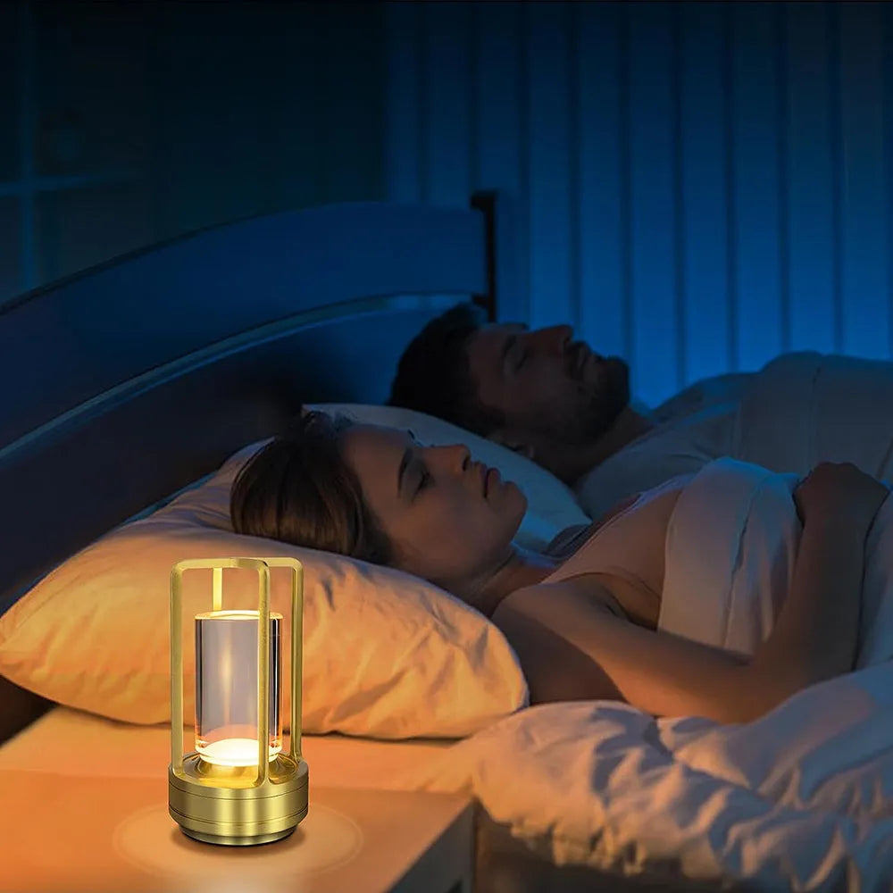 Vibe Geeks 3 Color Cordless Crystal Table Lamp Touch